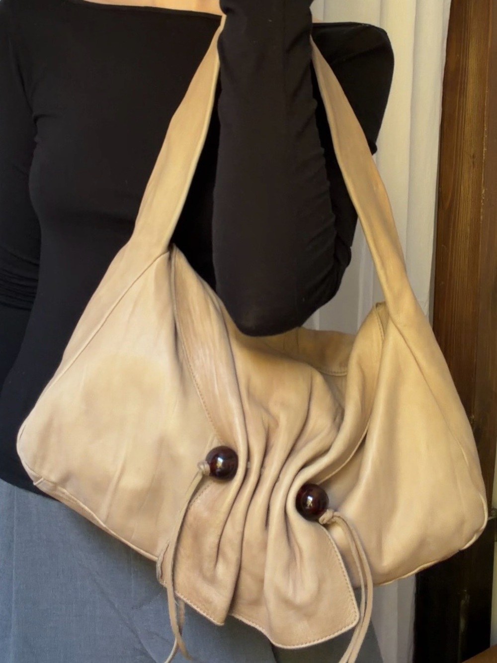 🤎Vintage // Christopher Kon Slouchy Soft Leather Hobo Bag🤎